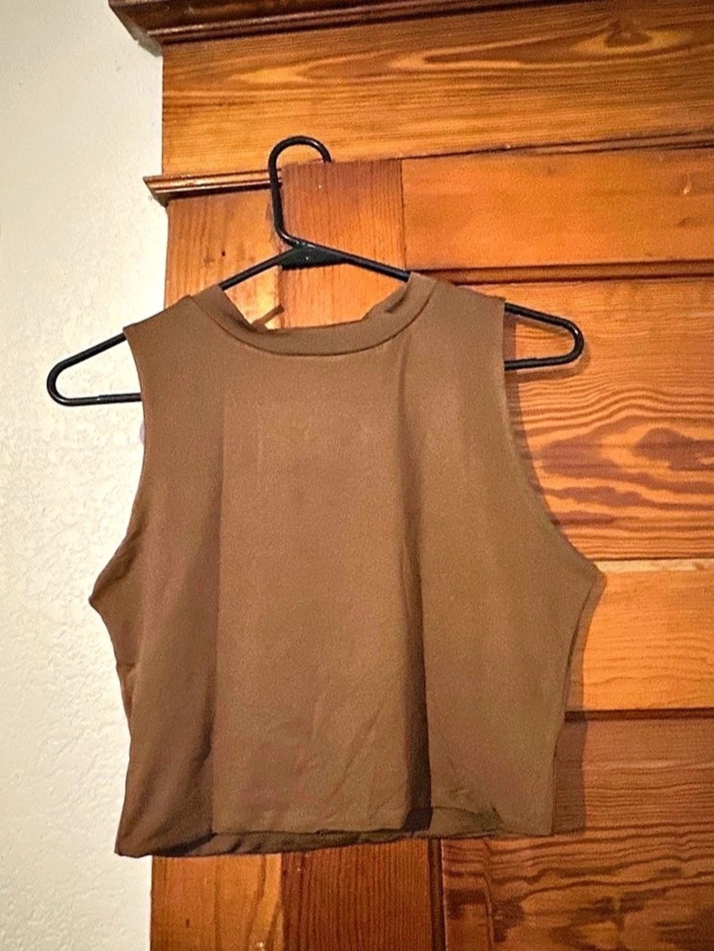 Draped Skirt Set Brown Crop Top